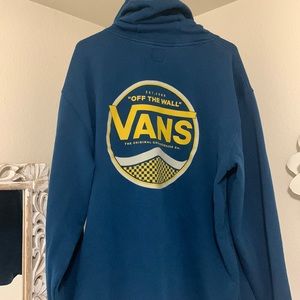 XX-L vans hoodie blue with yellow logo.